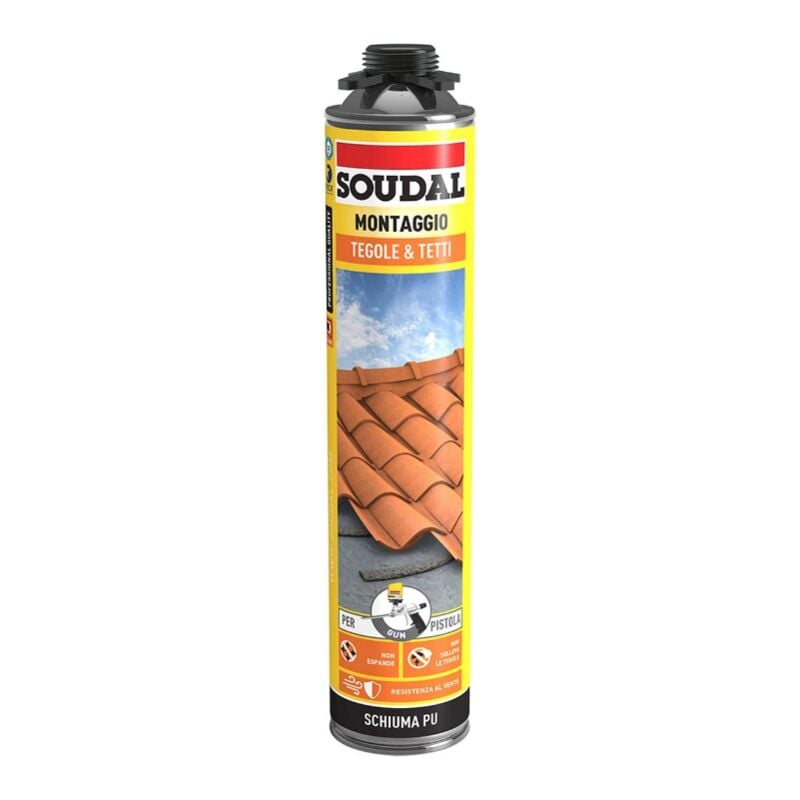 SOUDAL SCHIUMA PER PISTOLA SCHIUMA POLIURETANICA PER COPPI E TEGOLE 700 ml