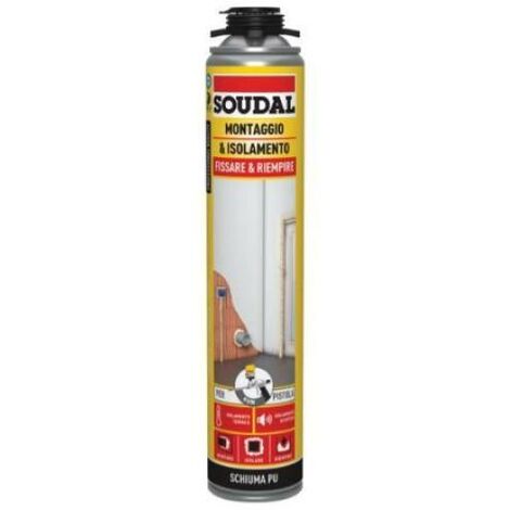 Schiuma poliuretanica universale soudal 750 ml - pistola