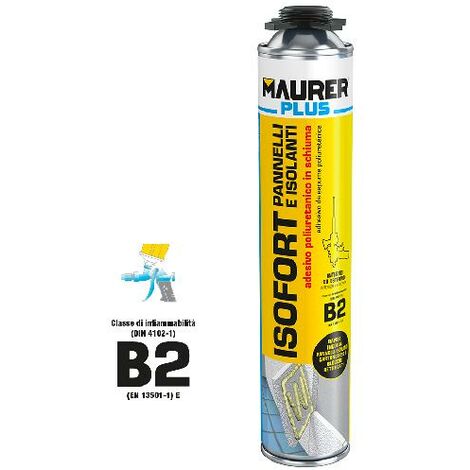 SCHIUMA POLIURETANICA X PISTOLA """B2 PANNELLI-ISOLANTI""" MAURER PLUS 750ML