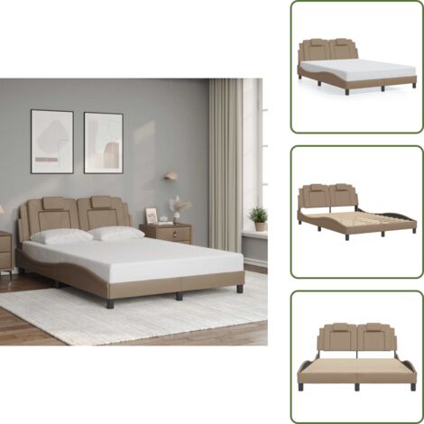 Schiuma - vidaXL Giroletto Viana senza Materasso Cappuccino 120x200 cm in Similpelle - Similpelle