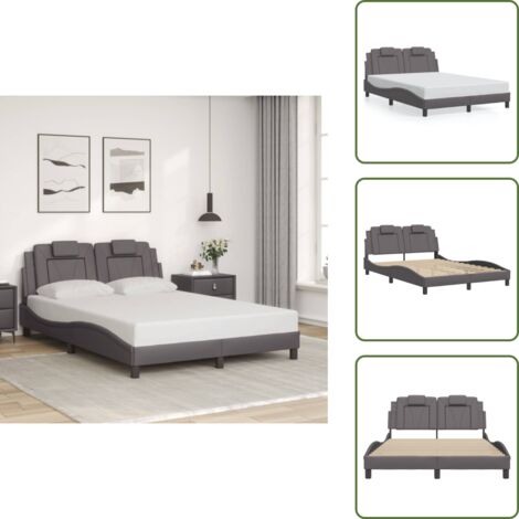 Schiuma - vidaXL Giroletto Viana senza Materasso Crema 140x190 cm in Similpelle - Similpelle