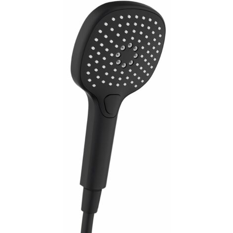 Schläfer 1304700  Doccetta per Doccia Quadrata Nero Opaco, Doccia a Mano, Soffione Doccia Multigetto Universale, Doccetta Standard, Soffione Quadrato alta pressione, Telefono Doccia