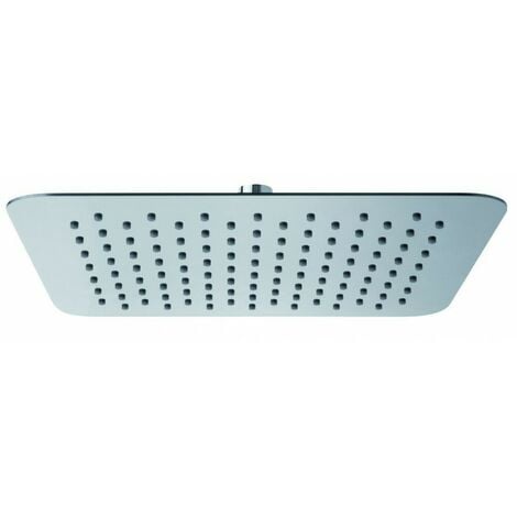 Schläfer 134700  Soffione Doccia Quadro 20x20 cm a Pioggia, Anticalcare ad Alta Pressione Ultra Sottile in Acciaio Inox, Soffione per Cabina Doccia, Snodo Regolabile Universale G 1/2, Cromo, Argento