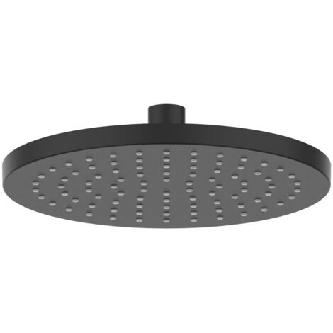 Schläfer 136000 Soffione Doccia Nero Opaco, Tondo 20 cm a Pioggia Anticalcare ad Alta Pressione in Abs, Soffione per Cabina Doccia PureShower, Snodo Regolabile Universale G 1/2