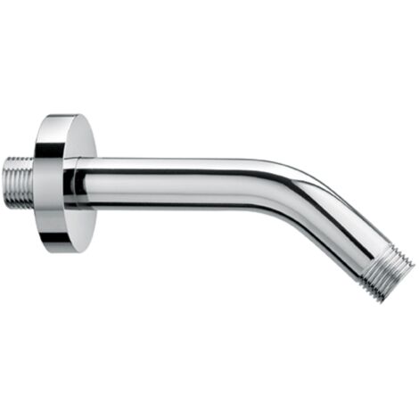 Schläfer 137200  Braccio Soffione 1/2" Inclinato 45° in ottone cromato, con rosone per montaggio a parete, tubo doccia diam 20.7 mm, L. 135 mm, Attacchi Universali 1/2"G, Braccio Doccia inclinato.