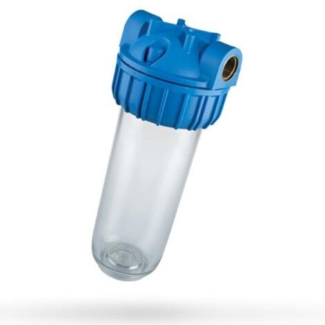 Schläfer 1937010  Contenitore filtro depurazione acqua Altezza H5"(PN9 bar) per cartucce mini, 3 attacchi in ottone F 1/2", Corpo in Plastica