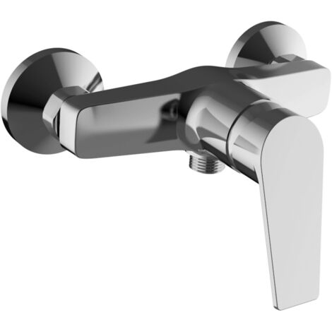Schläfer 26501013  Miscelatore monocomando per doccia 1/2"serie Leonardo, Rubinetto per il Bagno Doccia-Vasca, Miscelatore Doccia Esterno con Cartuccia diam 35mm, Cromo Argento, Made in Italy