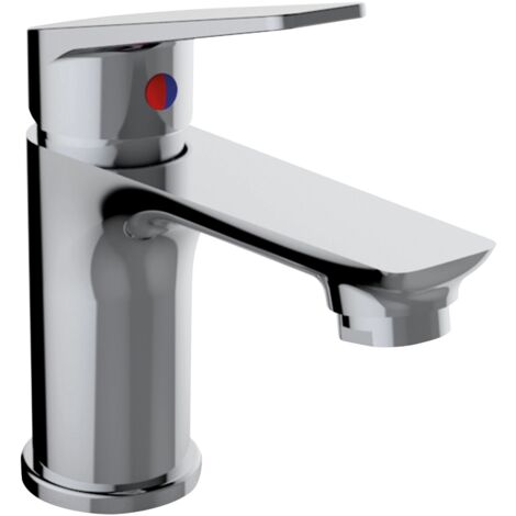 Schläfer 26505012  Miscelatore Monocomando per Lavabo Bagno serie Leonardo con Scarico automatico 1 1/4, Rubinetto Monoforo Lavandino Bagno cartuccia diam35mm Cromo Argento, Made in Italy