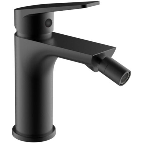 Schläfer 26505815  Miscelatore Monocomando per Bidet Bagno serie Leonardo con Scarico automatico 1 1/4, Rubinetto Monoforo Cartuccia diam35mm Nero Opaco, Made in Italy