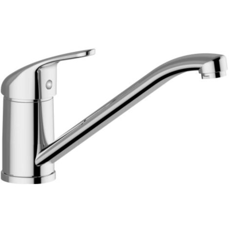 Schläfer 35994010  Rubinetto per Lavello Cucina Cromo Triest con Beccuccio Girevole a 360° Connettori 3/8, Aeratore Risparmio acqua compatibile con Neoperl, Miscelatore Monocomando in Ottone.