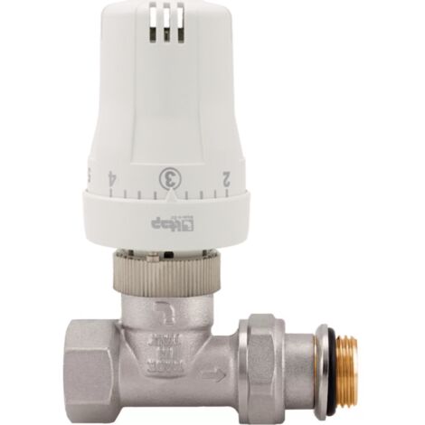 Schläfer 37020001  Valvola Termostatica Completa per Termosifoni, Valvola Termostatizzabile Dritta con Testina di Comando Termostatica per Radiatore Riscaldamento Termosifone Termoarredo 0-28 C