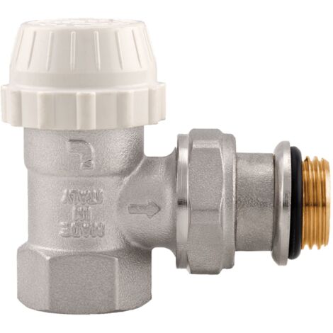 Schläfer 37071102  Valvola termostatica ad angolo ITAP con preregolazione attacco femmina 1/2", Valvola termostatica termostatizzabile a squadra 1/2" nichelato attacco eurocono. Made in Italy