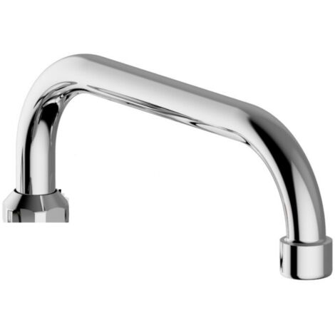 Schläfer 400113 Canna di Ricambio Girevole a U per Rubinetto Cucina, Adatta per Gruppo Lavello a Muro 20cm x Ghiera 3/4, Compatibile con Aeratore NEOPERL Anticalcare, Risparmio Acqua M22 (incluso)
