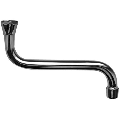 Schläfer 400305 Canna di Ricambio Rubinetto Cucina, Girevole a S, per Gruppo Cucina a Muro Lunga cm 15 x Ghiera 3/4, Compatibile con Aeratore Neoperl Anticalcare Risparmio Acqua M22 (incluso)