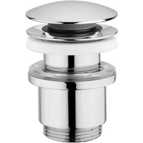 Schläfer 4051002 Piletta Click Clack per Scarico Lavabo Bagno e Bidet Senza Troppopieno, Scarico Universale Pop-up, Misure 1" 1/4, Finitura Ottone Cromato