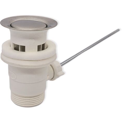 Schläfer 40510020  Piletta Universale per Lavabo Bagno e Bidet, Lavandino Cucina e Lavanderia, con Tappo Saltarello in Plastica e Troppopieno, Attacco da 1 1/4"
