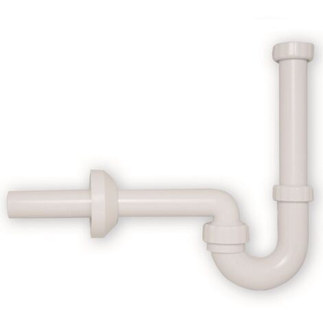Schläfer 4395101 Sifone a S per Lavabo Bagno, Lavandino Cucina e Lavatoio Lavanderia, Attacco Universale 1"1/4, Tubo Scarico Diametro 32mm, Sifone Anche per Bidet, in Polipropilene Bianco