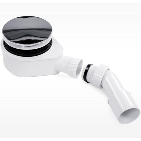 Schläfer 4397006 Sifone Piatto Doccia Piletta di Scarico per Piatto Doccia Sifonata Ispezionabile, per foro doccia diam 90 mm, Tappo Coperchio Cromato Tubo di scarico diam 40/50 mm