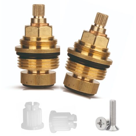 Schläfer 451410 Coppia Vitone Ricambio Unificato 1/2" (pollice) con Broccia 8/20 ed inserto Valvola in plastica 13/20 per Rubinetto Bagno, Cucina, Gruppi a Muro con manopole. Conf. 2pz.