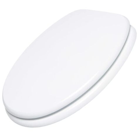 Schläfer 4638101 Copriwater Universale "Weser", Tavoletta Wc in Legno Laccato Bianco, con Cerniere Regolabili, Forma Ovale, Seduta Comoda