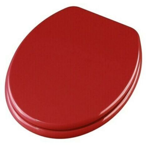 Schläfer 4638103 Sedile Copriwater Universale Rosso in Mdf, Copri Wc, Tavoletta Coprivaso in Legno "Weser" Forma Ovale, Cerniere Regolabili in Metallo
