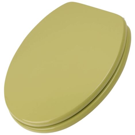 Schläfer 4638109  Sedile Copriwater, Coprivaso, Tavoletta Copri Wc, Universale "Weser" in Legno Mdf, Cerniere Regolabili in Ottone Cromato, Copritazza, Wc Universale, forma Ovale, Verde Muschio.
