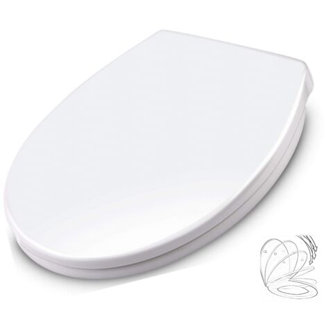 Schläfer 4664101  Copriwater Soft Close universale, chiusura ammortizzata, Sedile Wc fissaggio Quick-Release Sgancio Rapido regolable, Termoidurente Bianco