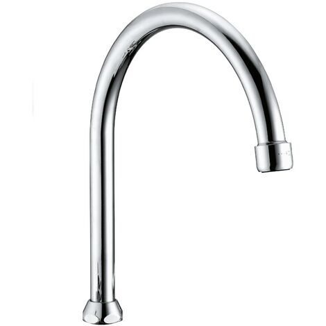 Schläfer 67081-C Canna di Ricambio Rubinetto Cucina, Girevole a U, Ghiera 3/4" (Ø 24,9mm) x 20cm, Compatibile con Aeratore NEOPERL Anticalcare Risparmio Acqua M22 (incluso)