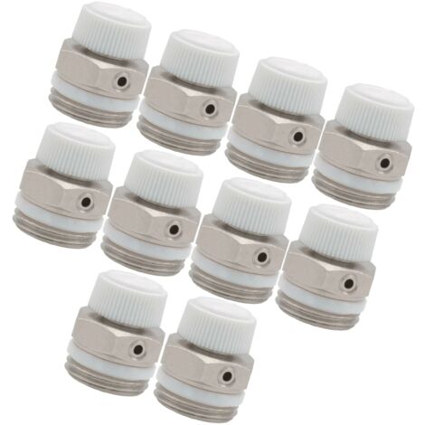 Schläfer 7041010  Valvolina di Sicurezza Manuale di Spurgo e Sfogo aria con scarico girevole per Termosifone, Radiatore Riscaldamento, Valvola 3/8" di Sicurezza per Caloriferi e Termoarredo. 10PZ