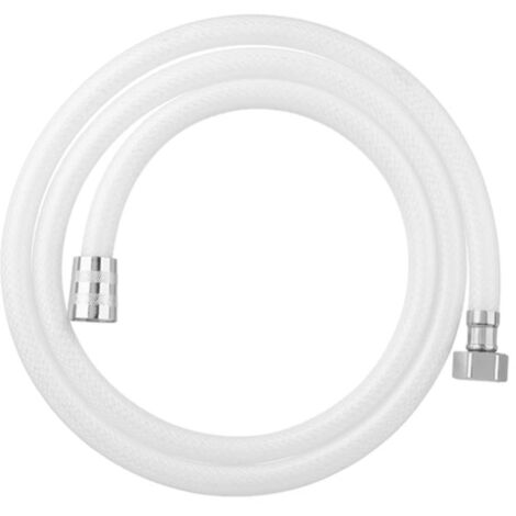 Schläfer 801290  Flessibile Doccia Vasca, Tubo Doccia Flessibile e Antitorsione, Lunghezza 1,2 metri, Connessioni in Ottone, Misure 1/2"x 1/2", Materiale in PVC Retinato Bianco