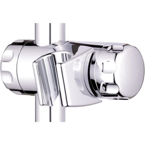 Schläfer 8126005  Supporto Soffione Doccia Scorrevole e Regolabile in Abs per Asta Saliscendi da 25mm,  Supporto Doccetta Standard, Finitura Cromata Argento