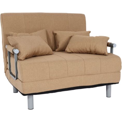 Schlafsessel HHG-631, Klappsessel Schlafsofa Gästebett Relaxsessel, Liegefläche 186x97cm Stoff (270g/m²) creme-beige