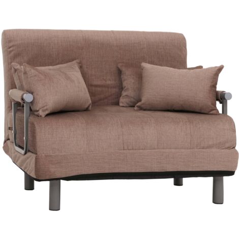 Schlafsessel HHG-690, Klappsessel Schlafsofa Gästebett, Liegefläche 190x100cm, Stoff Chenille (370g/m²) braun