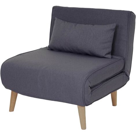 Schlafsessel HHG-738, Schlafsofa Funktionssessel Klappsessel Relaxsessel Jugendsessel Sessel, Stoff/Textil dunkelgrau