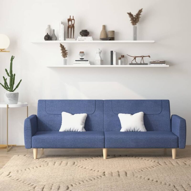 Schlafsofa 2-sitzer Blau Stoff Vidaxl
