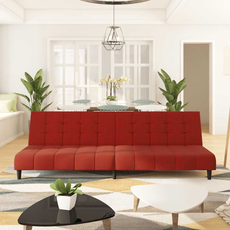 Schlafsofa 2-sitzer Weinrot Samt Vidaxl