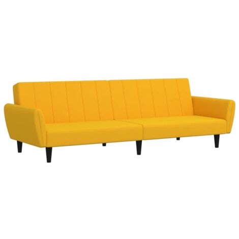 Schlafsofa 2-Sitzer Gelb Samt vidaXL