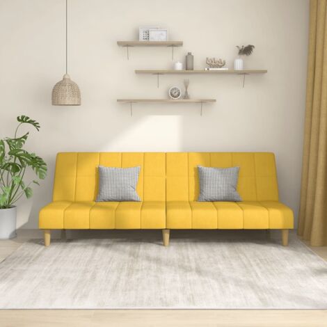 Schlafsofa 2-Sitzer Gelb Stoff vidaXL