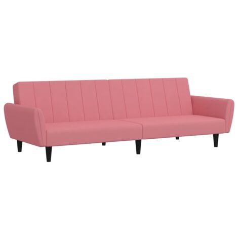 Schlafsofa 2-Sitzer Rosa Samt vidaXL