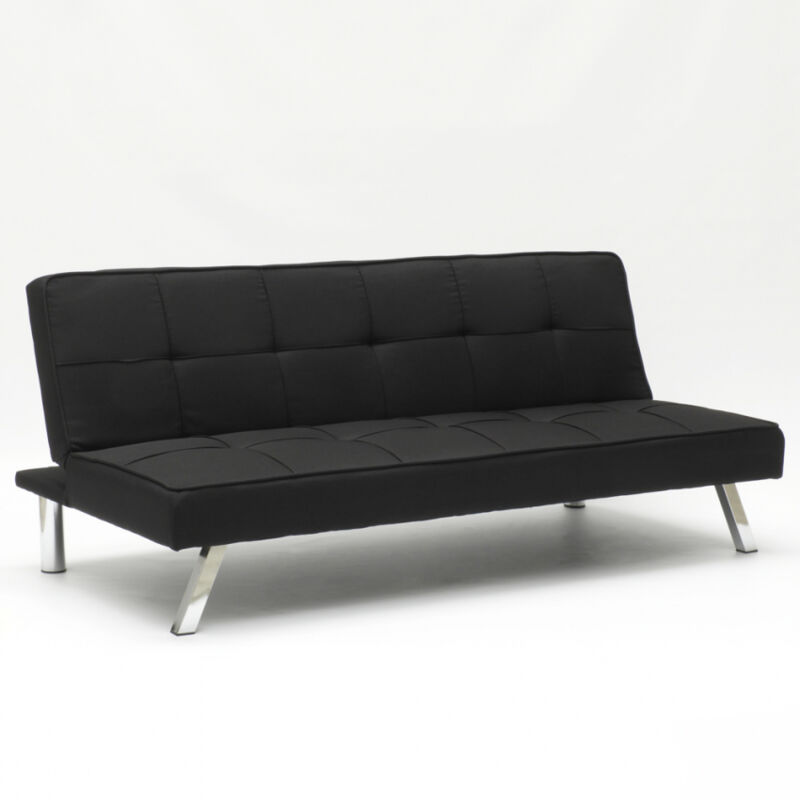 Modus Sofà Schwarz Design Schlafsofa Gemma, Moderne 2-Sitzer Couch Mit Schlaffunktion