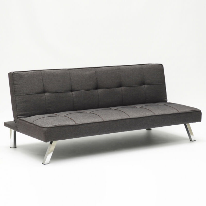 Modus Sofà Dunkelgrau Design Schlafsofa Gemma, Moderne 2-Sitzer Couch Mit Schlaffunktion - Dunkel Grau