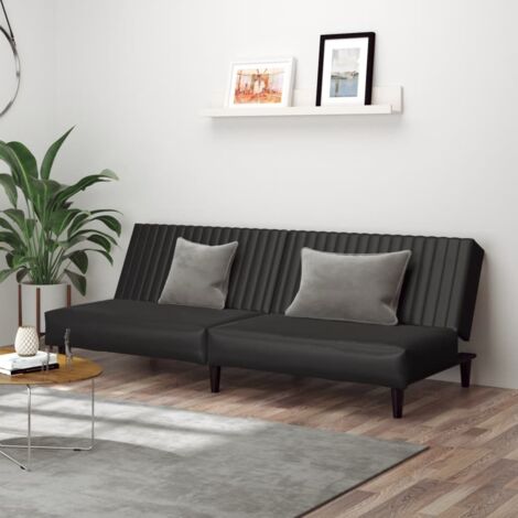 Schlafsofa 2-Sitzer Schwarz Kunstleder vidaXL169078