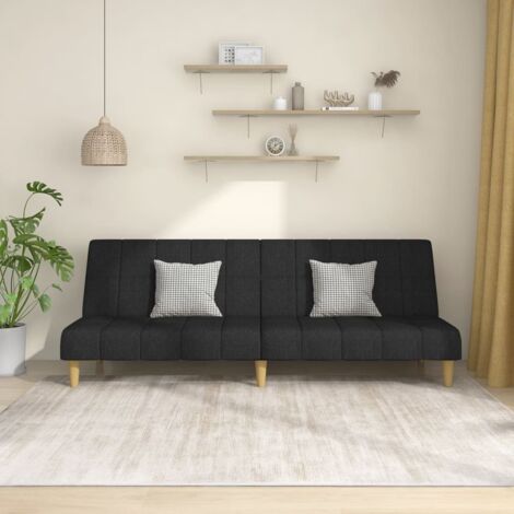 Schlafsofa 2-Sitzer Schwarz Stoff vidaXL