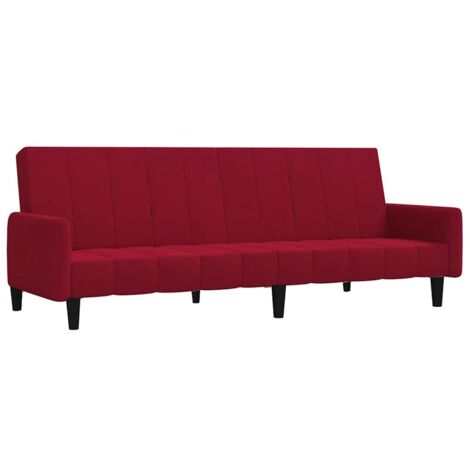 Schlafsofa 2-Sitzer Weinrot Samt vidaXL