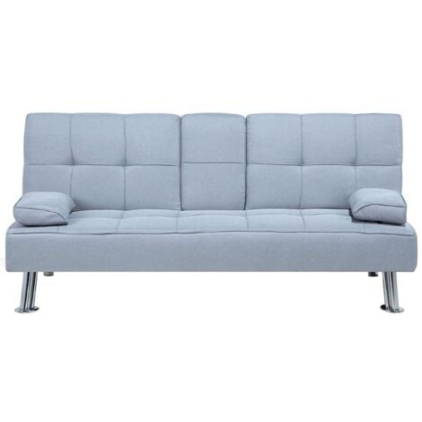 BELIANI Schlafsofa 3-Sitzer ROXEN Stoff Blau