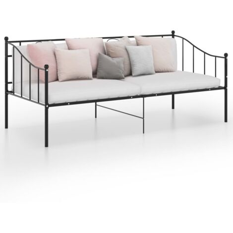 Schlafsofa Bettgestell Schwarz Metall 90x200 cm vidaXL