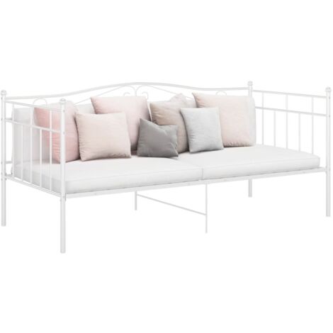Schlafsofa Bettgestell Weiß Metall 90x200 cm vidaXL