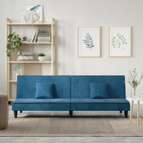 Schlafsofa Blau Samt vidaXL