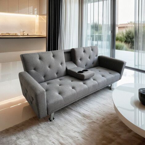 MODUS SOFÀ Schlafsofa 2-Sitzer verstellbar Click-Clac, Armlehne und Getränkehalter Otium