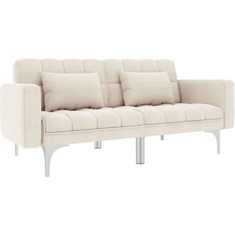 Schlafsofa Creme Stoff vidaXL